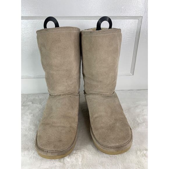 Bearpaw Womens Size 10 Beige Suede Mid-Calf Boots - Picture 2 of 9